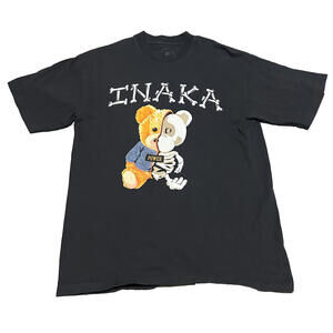 Inaka Power Teddy Bear Medium M Skeleton Bear Black T Shirt Polo